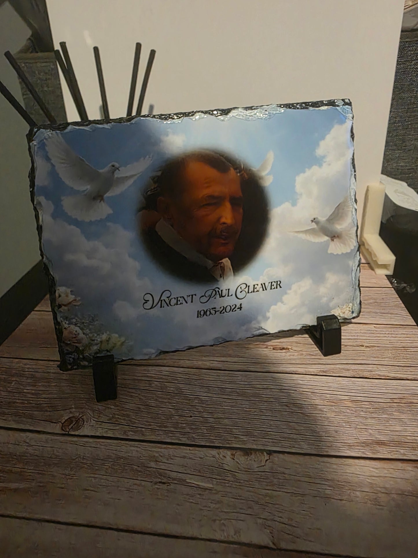 Personalised Memorial Photo Slate – 15×20cm