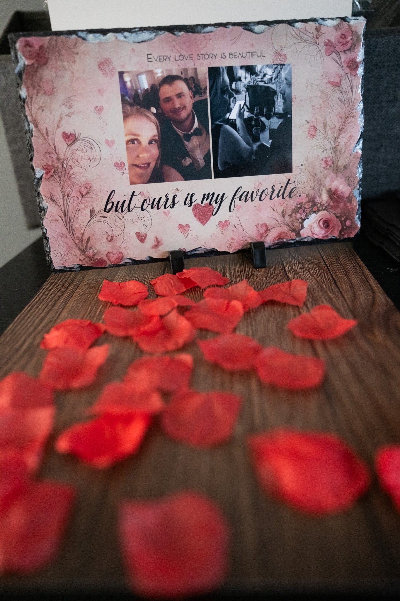 Personalised Couple Photo Slate Gift 20x30cm