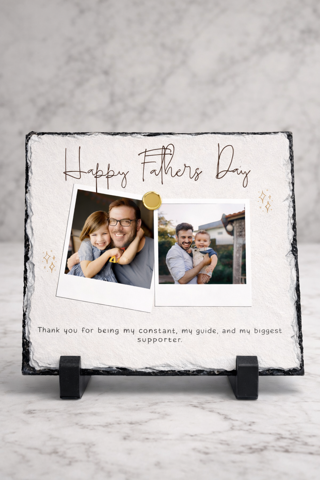 Father’s Day Keepsake Slate – Personalized Photo Gift 20x20cm