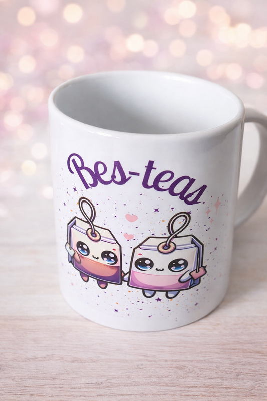 Bes-Teas Kawaii Tea Mug 11oz – Cute Best Friend Gift